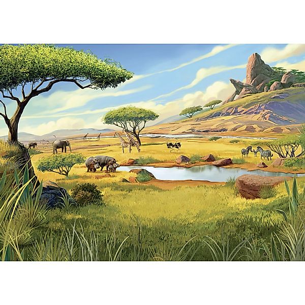 Komar Vlies Fototapete Disney The Lion King Savanna Grün günstig online kaufen