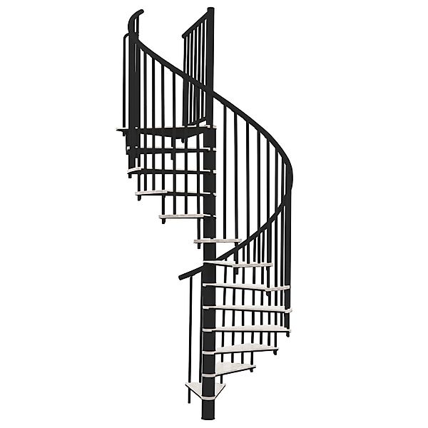Minka Spindeltreppe Switch Ø 140 cm Schwarz-Weiß günstig online kaufen