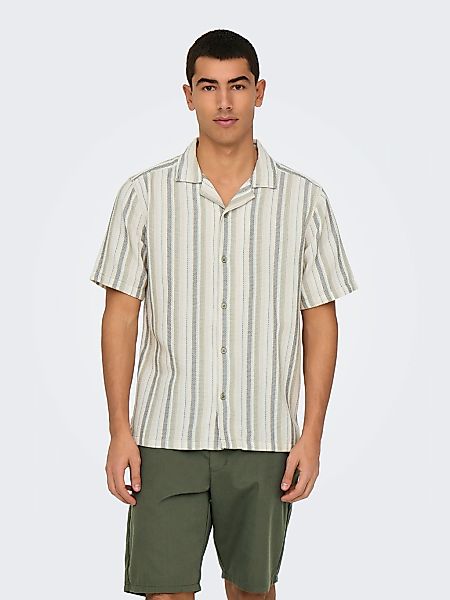 ONLY & SONS Kurzarmhemd "ONSTREV LIFE REG STRIPE SS SHIRT NOOS" günstig online kaufen