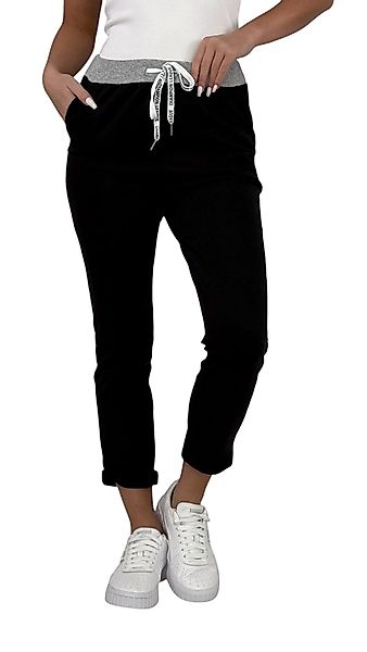 Mississhop Chinohose Damen Hose Blumen Jogginghose günstig online kaufen