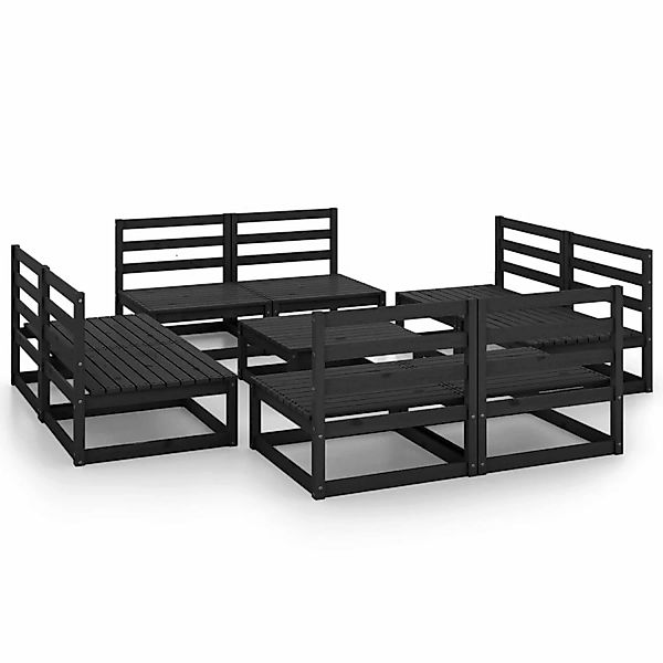 vidaXL 9-tlg Garten-Lounge-Set Schwarz Massivholz Kiefer  Modell 99 günstig online kaufen