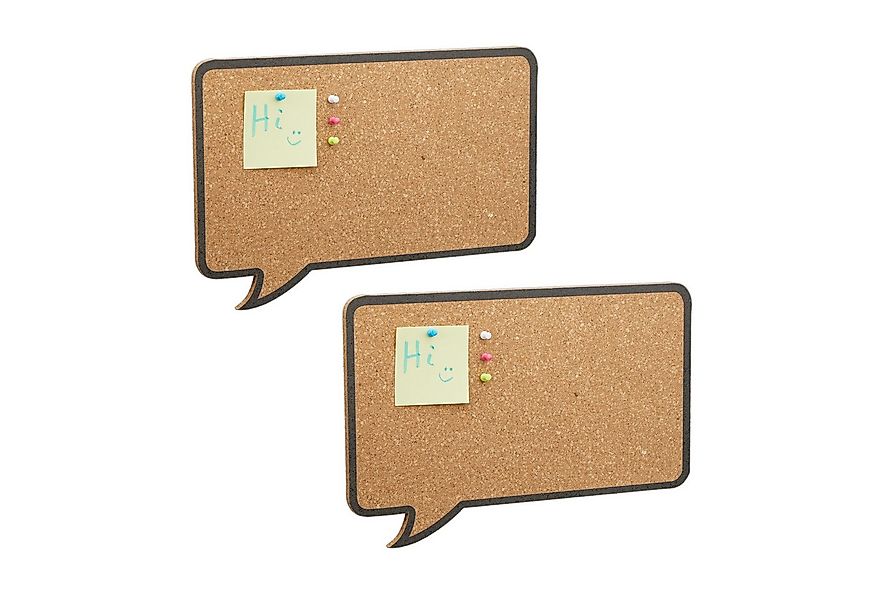 relaxdays Pinnwand 2er Set Korkpinnwand Sprechblase, (12-tlg) günstig online kaufen