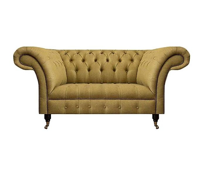 Xlmoebel Sofa Zweisitziges Chesterfield-Sofa in Gelb für das Wohnzimmer - L günstig online kaufen