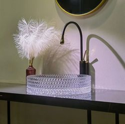 wohnwerk.idee Aufsatzwaschbecken Glaswaschbecken Cristal Ø35,5 Ø39 günstig online kaufen