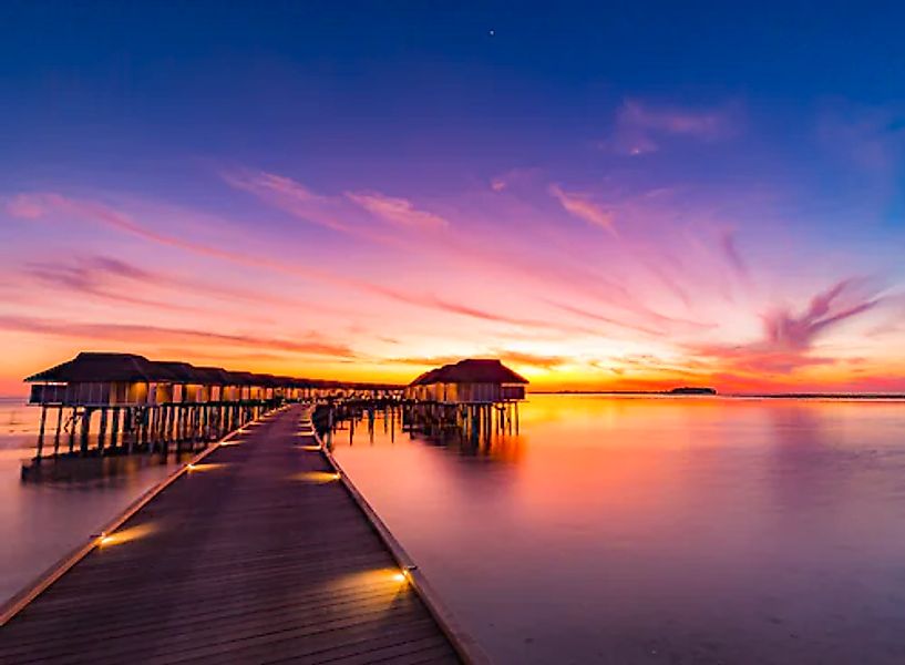 Papermoon Fototapete »Sunset Pier Maldives« glatt günstig online kaufen