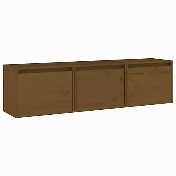 furnicato TV-Schrank TV-Schränke 3 Stk. Honigbraun Massivholz Kiefer (1-St) günstig online kaufen