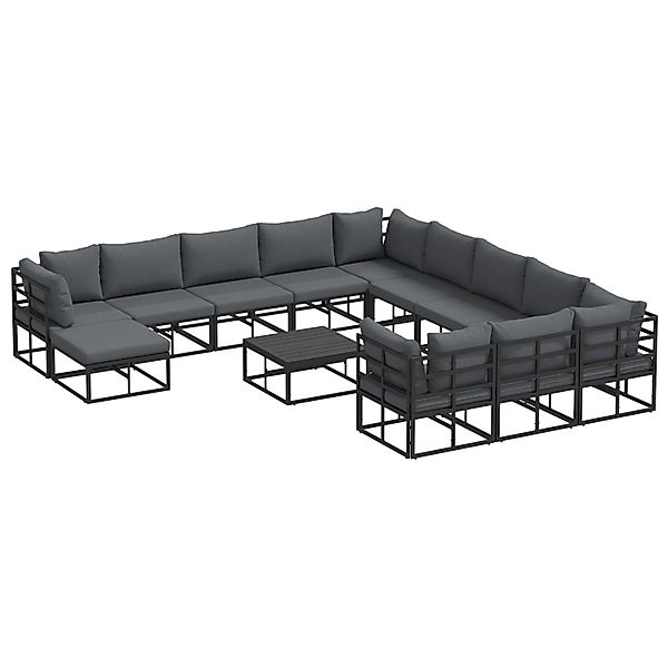 vidaXL Garten-Sofa-Set 13-Tlg Schwarz Aluminium 3378943 günstig online kaufen
