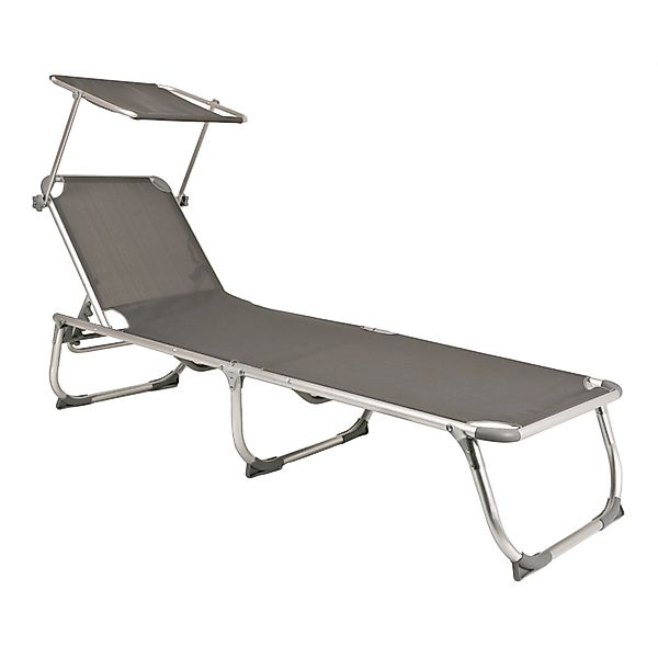 Garden Pleasure Sonnenliege Kiso 30 cm x 61 cm x 188 cm Silber-Grau günstig online kaufen