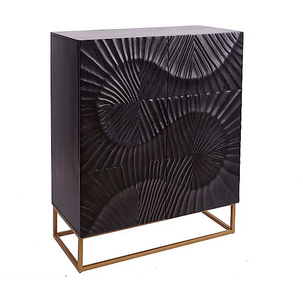 riess-ambiente Highboard SCORPION 120cm schwarz, Massivholz günstig online kaufen