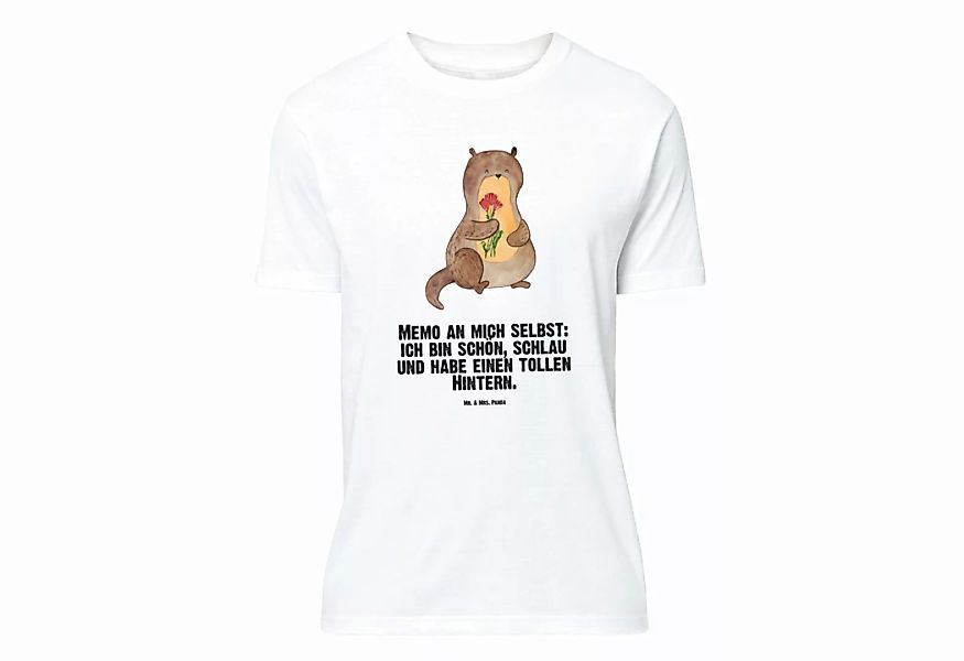 Mr. & Mrs. Panda T-Shirt Otter Blumenstrauß - Weiß - Geschenk, Herrn, süß, günstig online kaufen