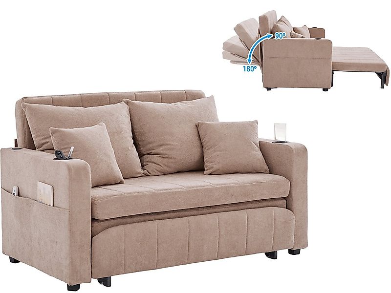 SeedWave Schlafsofa Chenille 2 Sitzer Klappsofa mit USB-Anschluss, Verstell günstig online kaufen