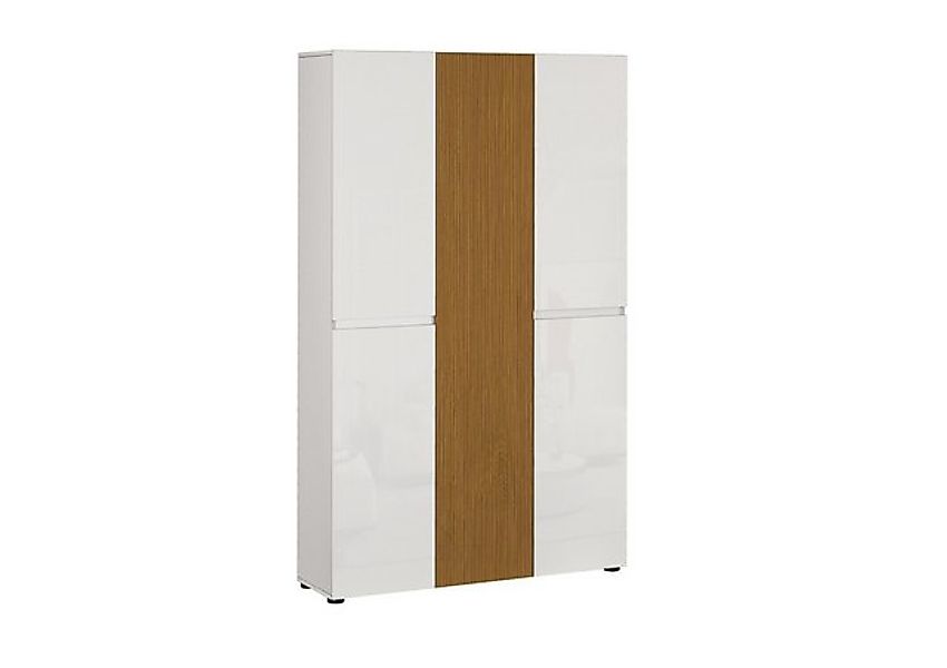 freiraum Schuhschrank Lady 20 Böden, weiss hochglanz / Eiche Dekor - 120x20 günstig online kaufen