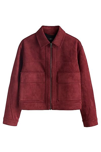 Next Lederjacke Hemdjacke mit Reißverschluss aus Velourskunstleder (1-St) günstig online kaufen