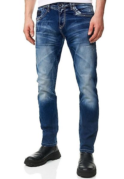 Rusty Neal Straight-Jeans YAMATO mit farblich abgesetzten Nähten günstig online kaufen