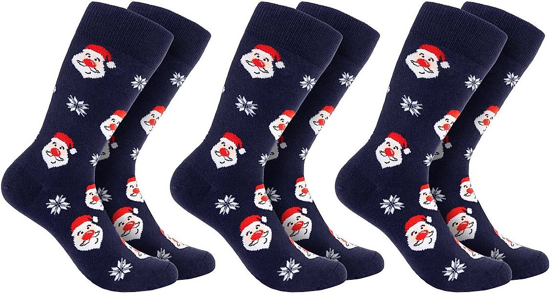 BRUBAKER Socken Herren Weihnachtssocken - Buntes Weihnachtsmotiv Weihnachts günstig online kaufen