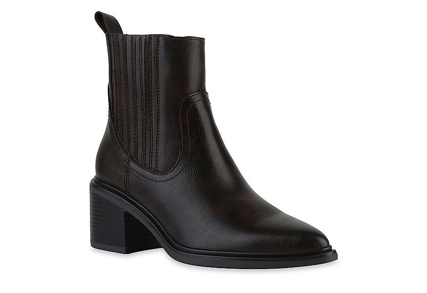 VAN HILL 841887 Stiefelette Damen Klassische Stiefeletten Spitze Booties Bl günstig online kaufen