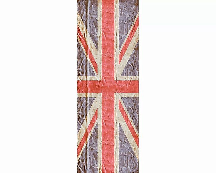Dekopanel "Union Jack" 1,00x2,80 m / Glattvlies Perlmutt günstig online kaufen