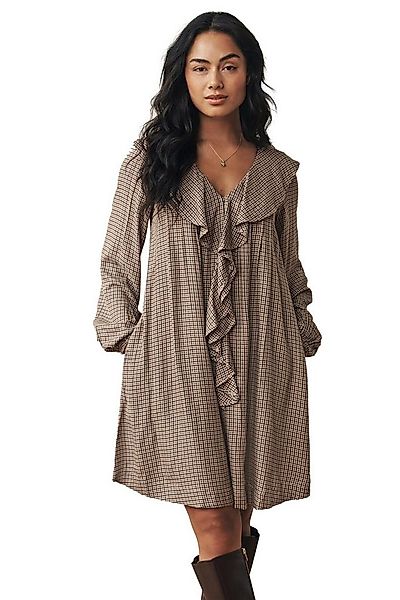 LAURA ASHLEY Minikleid Laura Ashley kariertes Minikleid mit Rüschenfront (1 günstig online kaufen