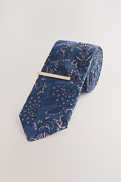 Next Krawatte Schmale Designer-Krawatte und Krawattenclip günstig online kaufen