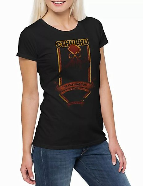 Urban Backwoods Print-Shirt Cthulhu Is Calling You Damen T-Shirt Horror Ark günstig online kaufen