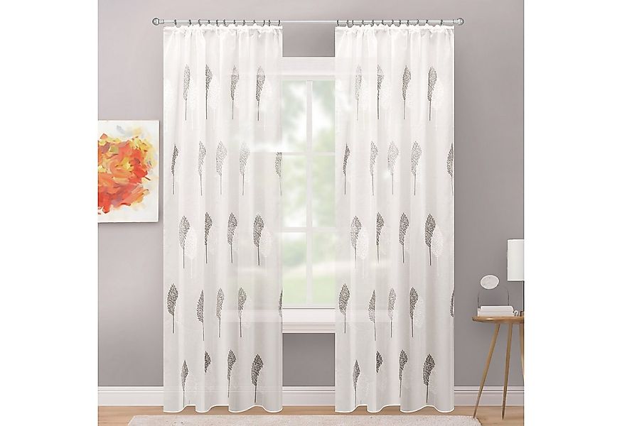 Delindo Lifestyle Gardine Serie Monique (2 St), Kräuselband, halbtransparen günstig online kaufen