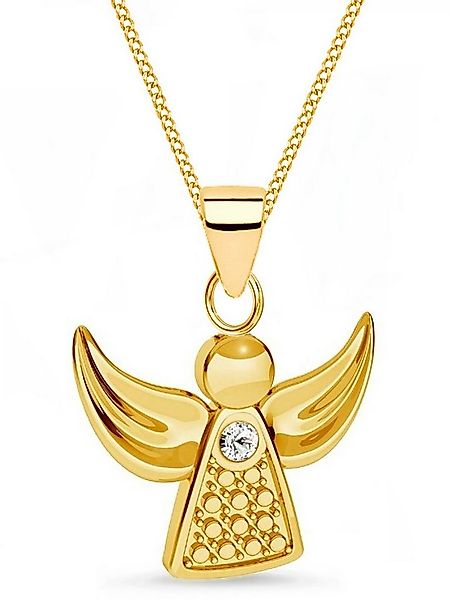 Goldene Hufeisen Goldketten-Set Engel Halskette Goldkette mit Zirkonia Schu günstig online kaufen