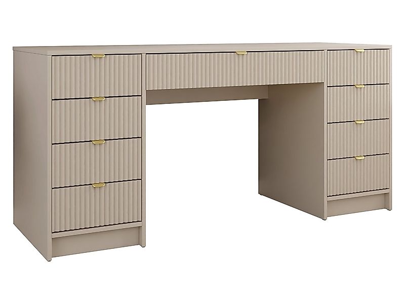 MIRJAN24 Schreibtisch Tireno Bis (mit neun Schubladen), 154x55x76 cm, Goldf günstig online kaufen