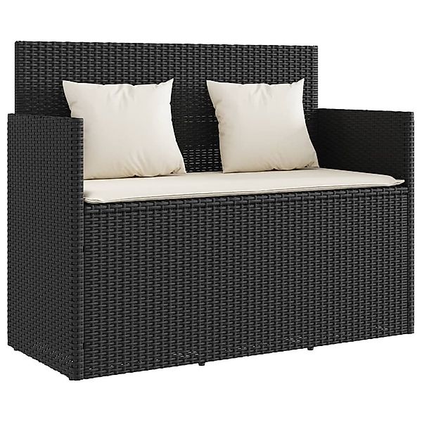 vidaXL Gartenbank Gartenbank mit Kissen Schwarz günstig online kaufen
