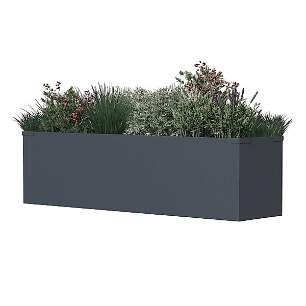 Westmann Pflanzkübel Talus Metall M 25 cm x 100 cm x 27 cm Anthrazit günstig online kaufen