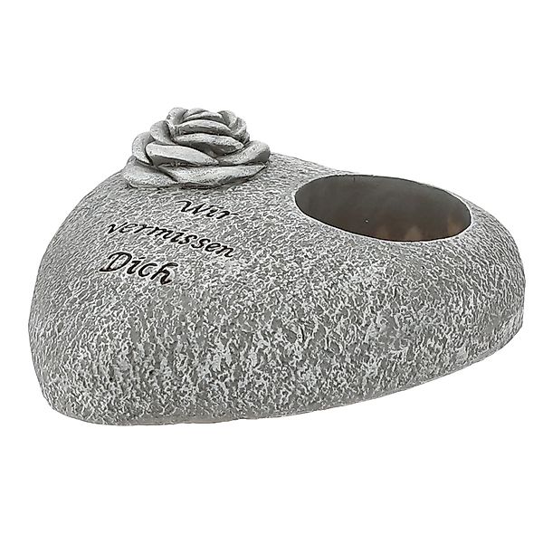 Annastore Gartenfigur Grabschmuck Herz als Grablichthalter Friedhofsdeko Gr günstig online kaufen