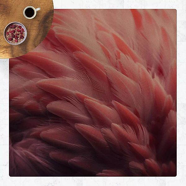 Kork-Teppich Flamingofedern Close-up günstig online kaufen