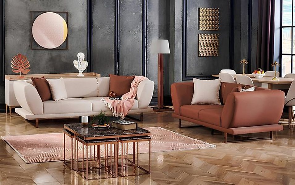 JVmoebel 2-Sitzer Sofa Set Wohnzimmersofa Polstersofa Relaxsofa Lounge Couc günstig online kaufen