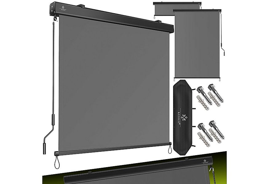 KESSER Senkrechtmarkise Markise Außenrollo Handkurbelmechanismus Balkonroll günstig online kaufen