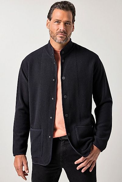 JP1880 Poloshirt Stricksakko FLEXNAMIC® Stehkragen Druckknöpfe günstig online kaufen