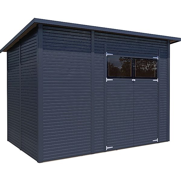 Bertilo Gerätehaus Pent Modern 4 Anthrazit 306 cm x 202 cm FSC® günstig online kaufen