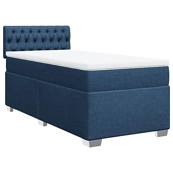 vidaXL Boxspringbett mit Matratze Blau 90x190 cm Stoff 3288056 günstig online kaufen