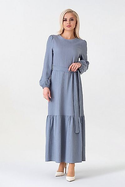 fashionshowcase Maxikleid Damen Crinkle Kleid mit Gürtel, Ballonärmel, 140  günstig online kaufen