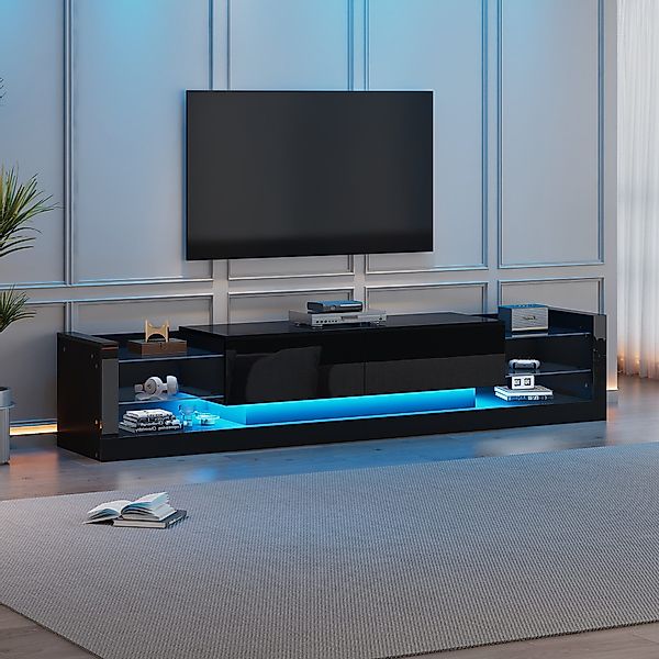 STILVORA Wohnzimmer-Set mit LED-Licht,TV-Schrank TV-Regal Hochglanz günstig online kaufen