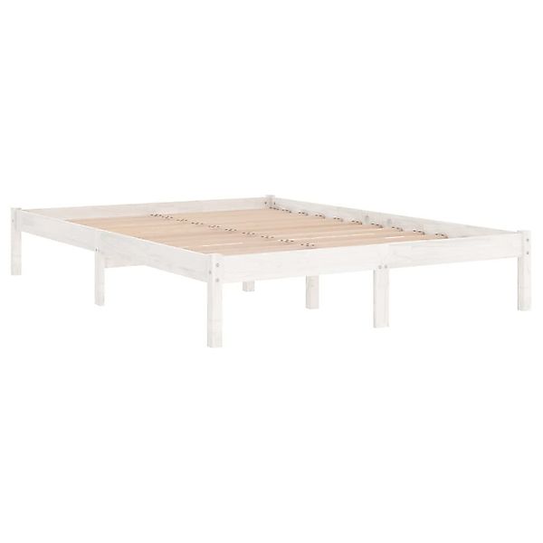 furnicato Bettgestell Massivholzbett Weiß Kiefer 200x200 günstig online kaufen