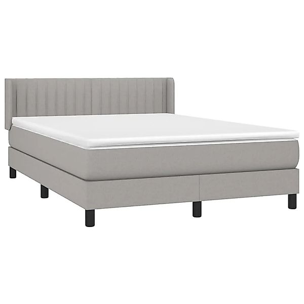 vidaXL Boxspringbett mit Matratze Hellgrau 140x200 cm Stoff 3129873 günstig online kaufen