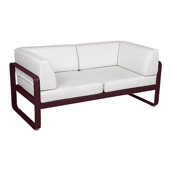 Bellevie 2-Sitzer Club Sofa B9 Schwarzkirsche 81 Grauweiß günstig online kaufen