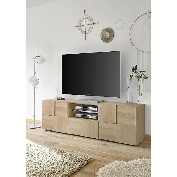 home24 LC Spa TV-Lowboard Dama II Eiche Sonoma Dekor Spanplatte 181x57x42 c günstig online kaufen