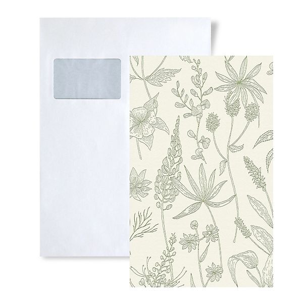 PROFHOME 1 MUSTERSTÜCK S-373635-GU DIN A4 MUSTER der Floral Tapete günstig online kaufen