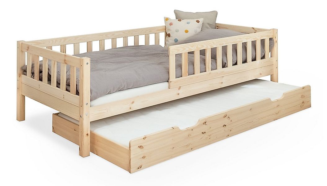 Ehrenkind Kinderbett Lille aus massivem Kieferholz mit Rausfallschutz, 90x2 günstig online kaufen