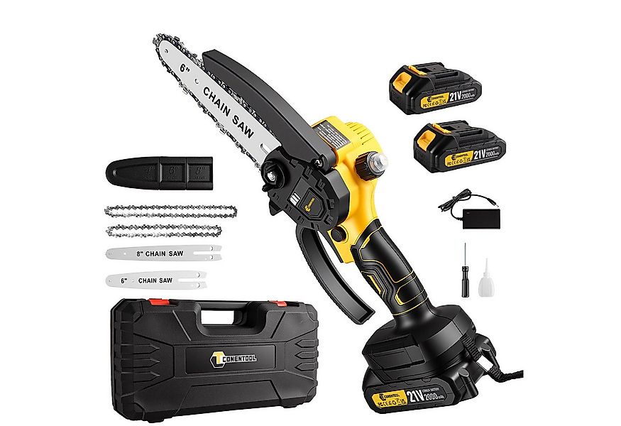CONENTOOL Akku-Kettensäge 8 Zoll + 6 Zoll 2-in-1 Sägeblätter, 20 cm Schwert günstig online kaufen