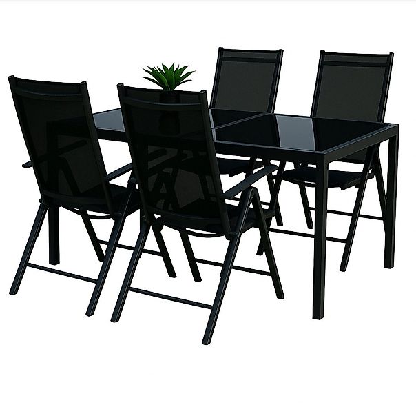 BruKa Gartentisch Sitzgruppe POETTO 4 Personen Aluminium Gartenmöbel Tisch, günstig online kaufen