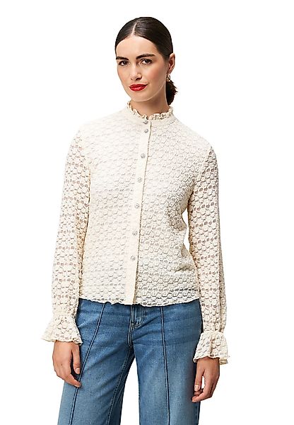 Zero Spitzenbluse Damen Spitzenbluse mit Knopfleiste günstig online kaufen