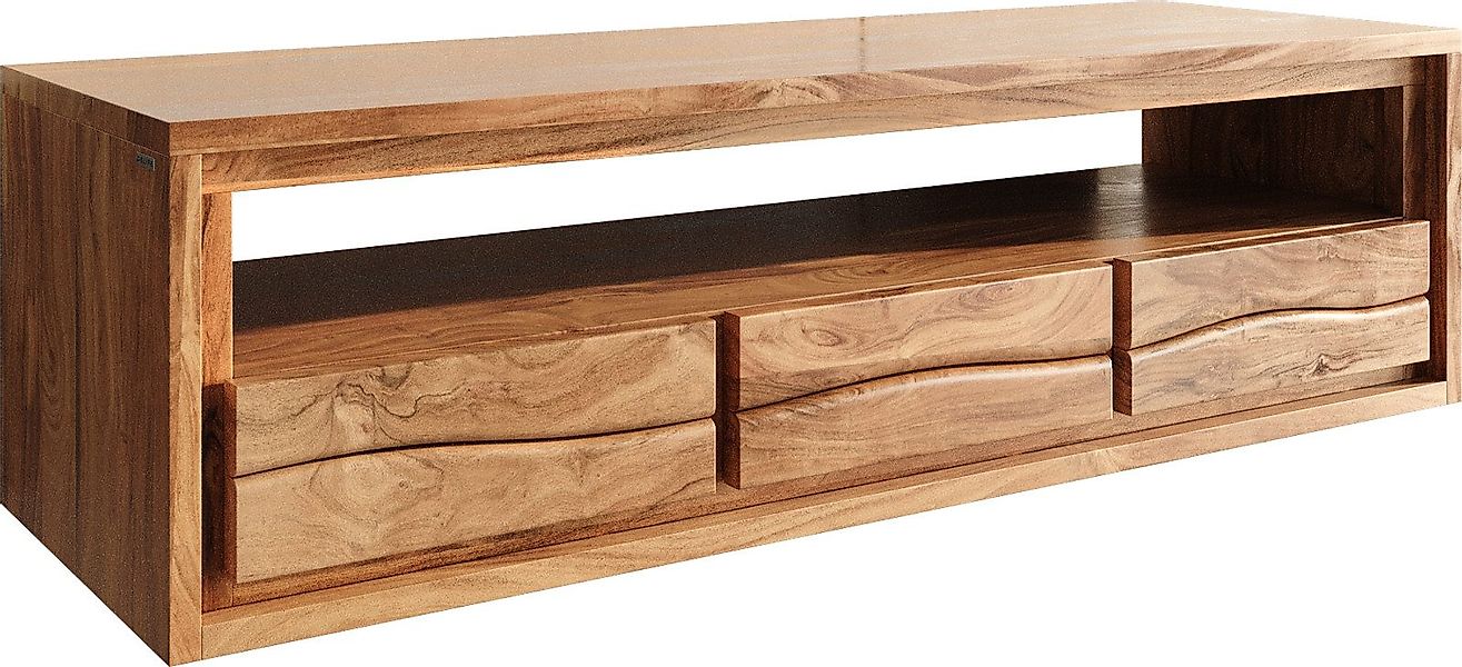 DELIFE Lowboard Live-Edge, Akazie Natur 146 günstig online kaufen