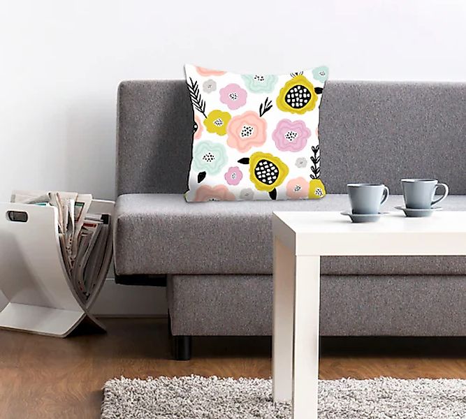 queence Dekokissen »Alek«, Kissenhülle,Bunte Blumen,Florales Design,Farbenf günstig online kaufen