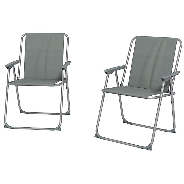 Outsunny Set von 2 Klappbaren Gartenstühlen, Campingstühle mit Armlehnen un günstig online kaufen